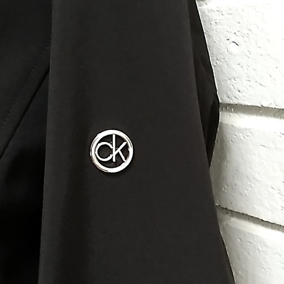 Calvin Klein Black Hooded Trench Coat. Size Medium  NWOT - Picture 7 of 16